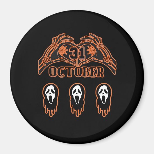 骨組みハロウィンクラシック用ハンド マグネット (正面)