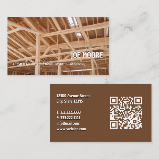 🚧 骨組み工事 QR 名刺 (正面/裏面)