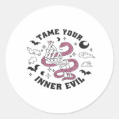 骨組み手作りハート ラウンドシール (正面)