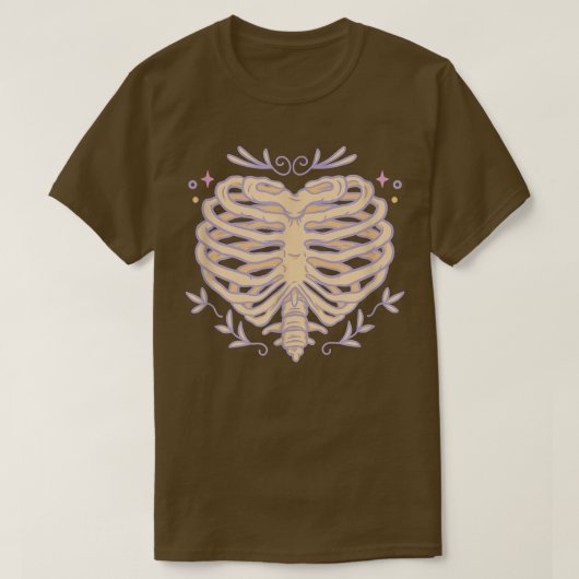 骨組み骨リブTシャツ背骨 Tシャツ (デザイン正面)