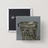 骨組を搭載するゴブレットのエンボス 缶バッジ (正面&裏面)