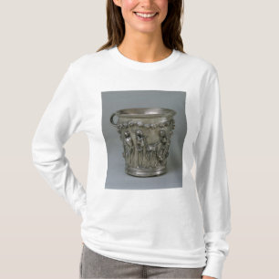 骨組を搭載するゴブレットのエンボス Tシャツ