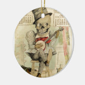 骨組を遊ぶヴィンテージのバンジョー セラミックオーナメント (左)