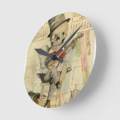 骨組を遊ぶヴィンテージのバンジョー ラウンド壁時計 (傾斜)