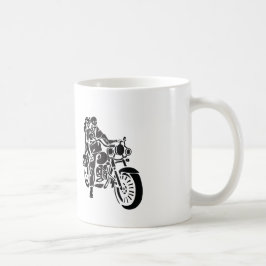 骨組オートバイのカップル コーヒーマグカップ