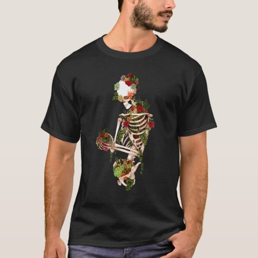 骨組カッコいい植物自然フローラ花ゴシックホール Tシャツ (正面)