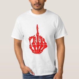 骨組シルエットの中指の侮辱 Tシャツ