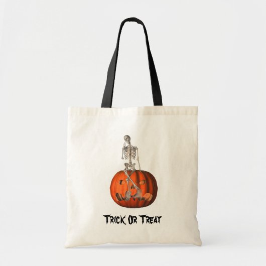 骨組ハロウィーンのカボチャのちょうちんハロウィンのおもしろいなトートバック トートバッグ (正面)