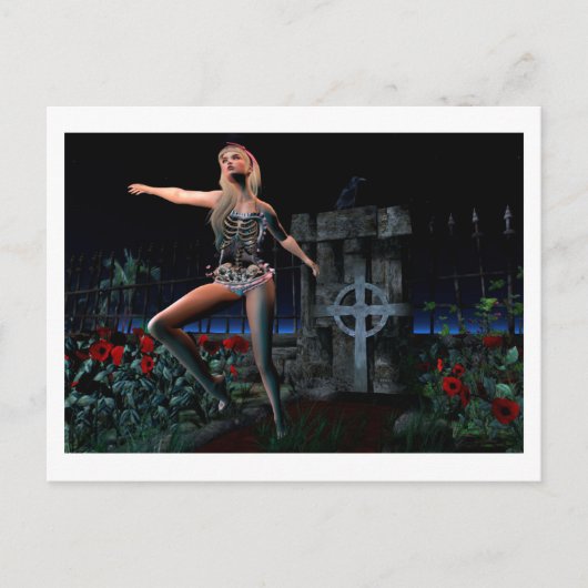 骨組女の子の郵便はがき ポストカード (正面)