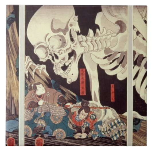 骨組幽霊、c.1845に挑むMitsukini タイル (正面)