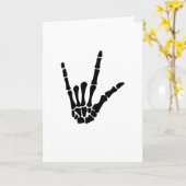 骨組愛手のハロウィンのおもしろいなギフト カード (黄色い花)