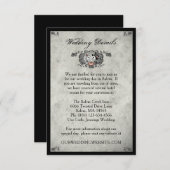 骨組愛灰色の黒い一致の結婚式の詳細 招待状 (正面/裏面)