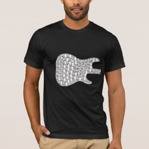 骨組Guitar_Frontおよび背部 Tシャツ