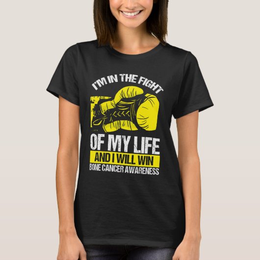 骨肉腫がん認識度骨黄色帯 Tシャツ (正面)