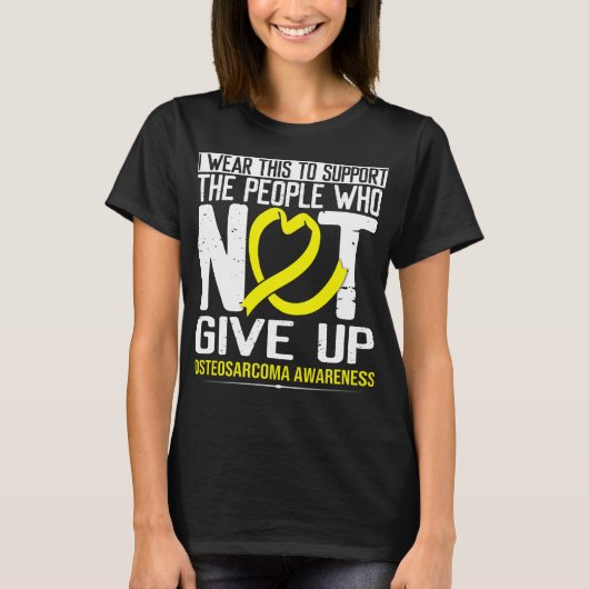 骨肉腫黄色帯骨がん認識度 Tシャツ (正面)