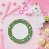 骨背景の幸運な犬 ペーパープレート (パーティー)