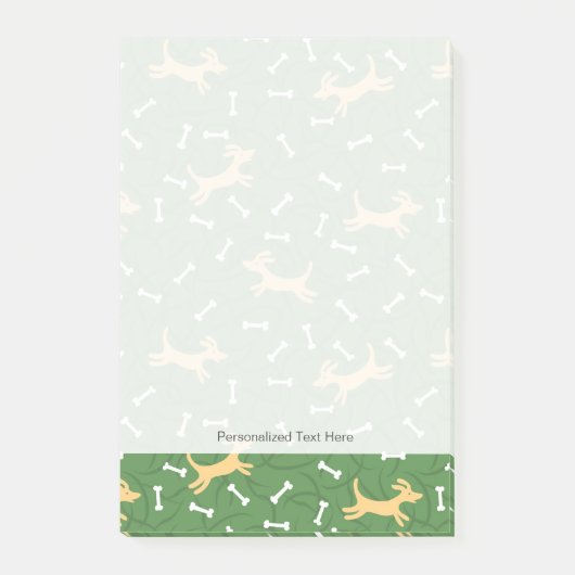 骨背景の幸運な犬 ポストイット (正面)