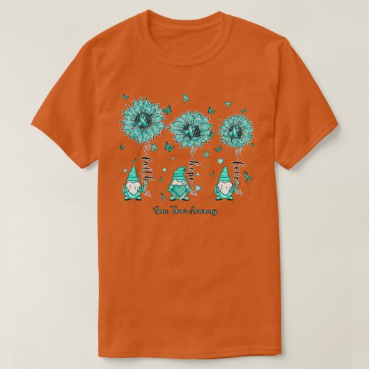 骨腫瘍認識度格言信仰希望ひまわり Tシャツ (デザイン正面)