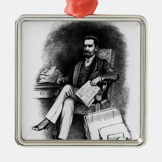 「骨董品」からのジョーゼフ・ピューリツァー、1887年 メタルオーナメント (正面)