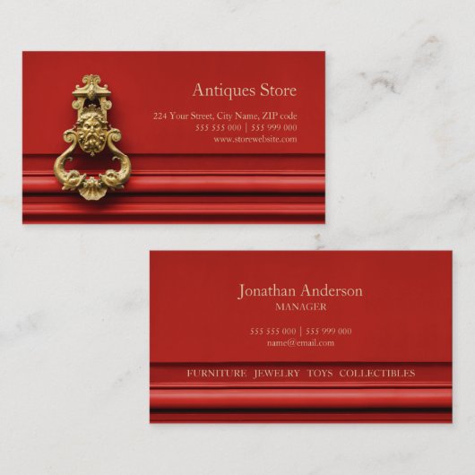 骨董屋の名刺 名刺 (正面/裏面)