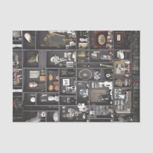 骨董棚のキャビネット 薄葉紙 (正面)