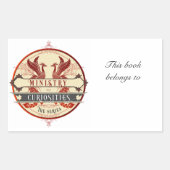 骨董省蔵書票 長方形シール (正面)