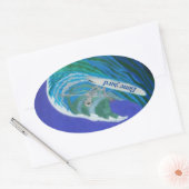 骨造船所サーファー 楕円形シール (封筒)