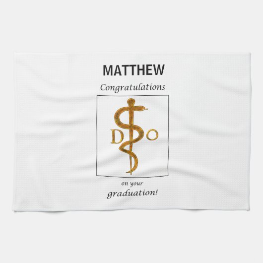 骨障害医師の卒業祝辞 キッチンタオル (横)