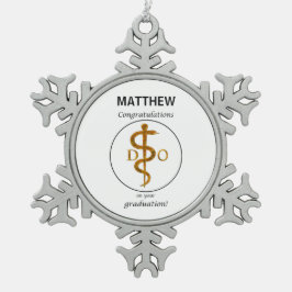骨障害医師の卒業祝辞 スノーフレークピューターオーナメント