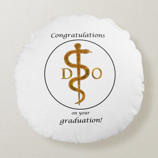 骨障害医師の卒業祝辞 ラウンドクッション (正面)