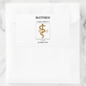 骨障害医師の卒業祝辞 長方形シール (バッグ)