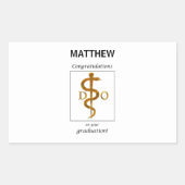 骨障害医師の卒業祝辞 長方形シール (正面)