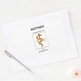 骨障害医師の卒業祝辞 長方形シール