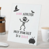 骨食欲ハロウィーンスケルトンポーチドアキャンディー 台座サイン (インサイチュ)