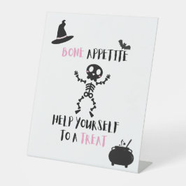 骨食欲ハロウィーンスケルトンポーチドアキャンディー 台座サイン