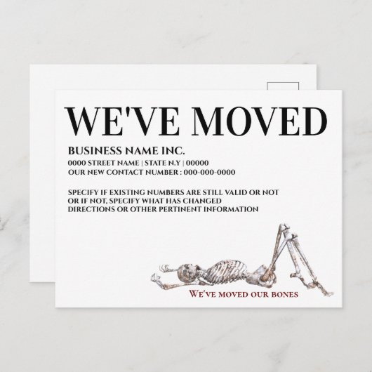 骨骨のカイロプラクターが事業を家に移した 案内ポストカード (正面/裏面)