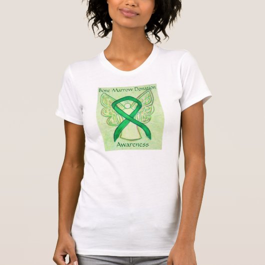 骨髄寄贈グリーン認識度リボンシャツ Tシャツ (正面)
