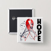 骨髄異形成症候群フローラ希望リボン 缶バッジ (正面&裏面)