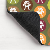 骨! 円のプリントの秋色 マウスパッド (コーナー)