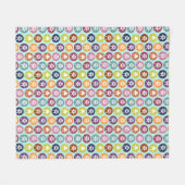 骨!明るい色の円プリント(中) フリースブランケット (正面(横))