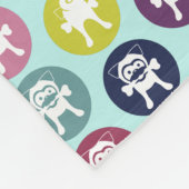 骨!明るい色の円プリント(中) フリースブランケット (角)