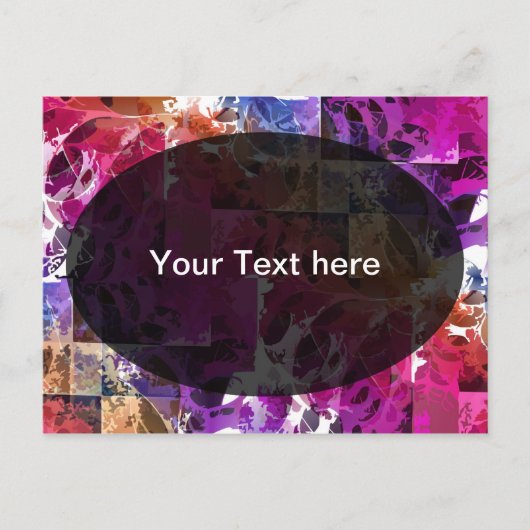 (骨)突起フラクタルアート – クモの巣テンプレート ポストカード (正面)