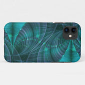 (骨)突起フラクタルアートI – 青 Case-Mate iPhoneケース (裏面(横))