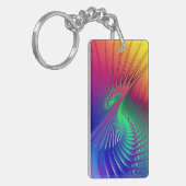 （骨）突起フラクタル色 – レイカラフルズ キーホルダー (正面左)