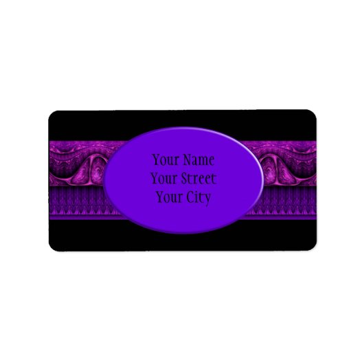 （骨）突起縁どフラクタルアート – violet pink ラベル (正面)