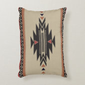 骨、黒および米国式錆の先住民 アクセントクッション (正面(垂直))