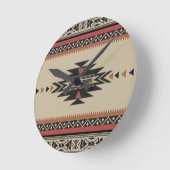 骨、黒は、アメリカインディアンのスタイル錆つきます ラウンド壁時計 (傾斜)