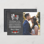 骷髅万聖節感謝祭ウェディングチョークフォト サンキューカード (正面/裏面)