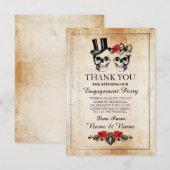 骷髅万聖節感謝祭ウェディングラスティックカード サンキューカード (正面/裏面)