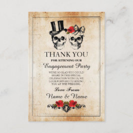 骷髅万聖節感謝祭ウェディング ラスティックカード サンキューカード